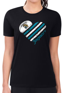 4Her Jacksonville Jaguars Womens  Heart Fitted Design Short Sleeve T-Shirt