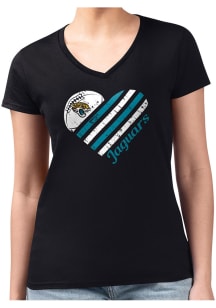 4Her Jacksonville Jaguars Womens  Heart Fitted Short Sleeve T-Shirt