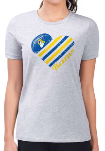 4Her Los Angeles Rams Womens Grey Heart Fitted Short Sleeve T-Shirt