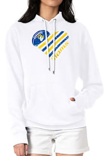 4Her Los Angeles Rams Womens White Heart Hooded Sweatshirt