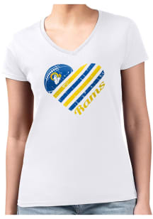 4Her Los Angeles Rams Womens White Heart Fitted Short Sleeve T-Shirt