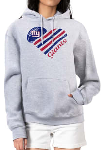 4Her New York Giants Womens Grey Heart Hooded Sweatshirt