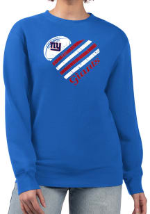 4Her New York Giants Womens Blue Heart Crew Sweatshirt