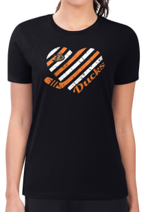 4Her Anaheim Ducks Womens Black Heart Fitted Style Short Sleeve T-Shirt