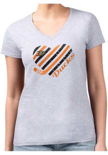 4Her Anaheim Ducks Womens Grey Heart Fitted Short Sleeve T-Shirt