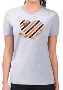 4Her Anaheim Ducks Womens Grey Heart Fitted Style Short Sleeve T-Shirt