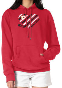 4Her Calgary Flames Womens Red Heart Hooded Sweatshirt