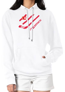 4Her Calgary Flames Womens White Heart Hooded Sweatshirt