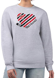 4Her Carolina Hurricanes Womens Grey Heart Crew Sweatshirt