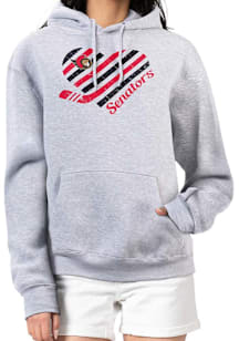 4Her Ottawa Senators Womens Grey Heart Hooded Sweatshirt