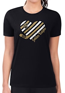 4Her Vegas Golden Knights Womens Black Heart Fitted Short Sleeve T-Shirt