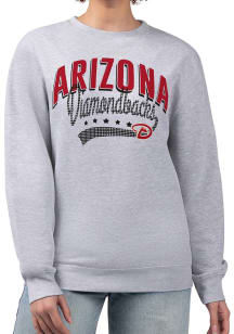 4Her Arizona Diamondbacks Womens Grey Filigree Crew Sweatshirt