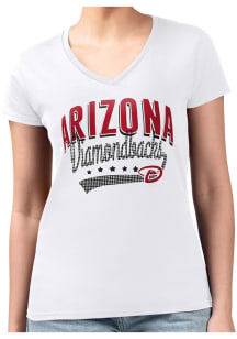 4Her Arizona Diamondbacks Womens White Filigree Fitted Design Short Sleeve T-Shirt