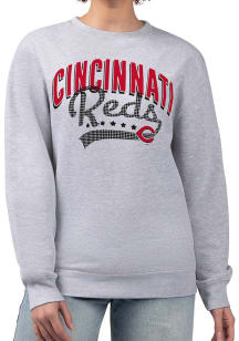 4Her Cincinnati Reds Womens Grey Filigree Crew Sweatshirt