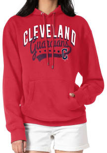 4Her Cleveland Guardians Womens Red Filigree Hooded Sweatshirt