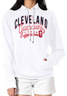 4Her Cleveland Guardians Womens White Filigree Hooded Sweatshirt