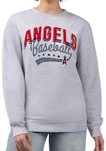 4Her Los Angeles Angels Womens Grey Filigree Crew Sweatshirt