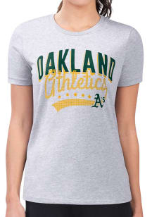 4Her Oakland Athletics Womens Grey Filigree Fitted Short Sleeve T-Shirt