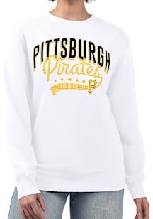 4Her Pittsburgh Pirates Womens White Filigree Crew Sweatshirt