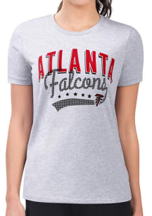 4Her Atlanta Falcons Womens Grey Filigree Fitted Short Sleeve T-Shirt