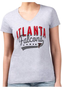 4Her Atlanta Falcons Womens Grey Filigree Fitted Design Short Sleeve T-Shirt