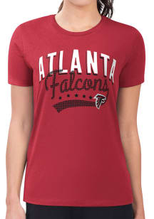 4Her Atlanta Falcons Womens Red Filigree Fitted Design Short Sleeve T-Shirt