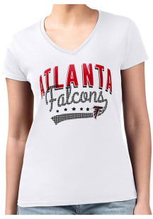 4Her Atlanta Falcons Womens White Filigree Fitted Design Short Sleeve T-Shirt