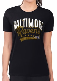 4Her Baltimore Ravens Womens  Filigree Fitted Design Short Sleeve T-Shirt