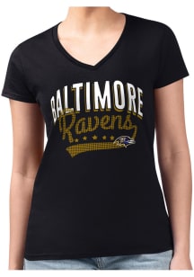 4Her Baltimore Ravens Womens  Filigree Fitted Short Sleeve T-Shirt