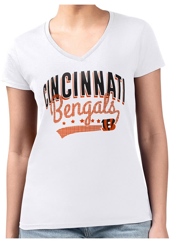 4Her Cincinnati Bengals Womens Filigree Fitted Design Short Sleeve T-Shirt