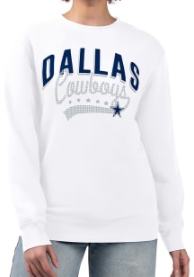 4Her Dallas Cowboys Womens White Filigree Crew Sweatshirt