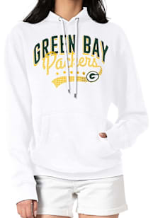 4Her Green Bay Packers Womens White Filigree Hooded Sweatshirt