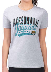4Her Jacksonville Jaguars Womens Grey Filigree Fitted Design Short Sleeve T-Shirt