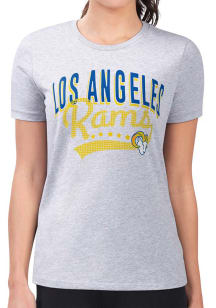 4Her Los Angeles Rams Womens Grey Filigree Fitted Design Short Sleeve T-Shirt