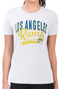 4Her Los Angeles Rams Womens White Filigree Fitted Short Sleeve T-Shirt