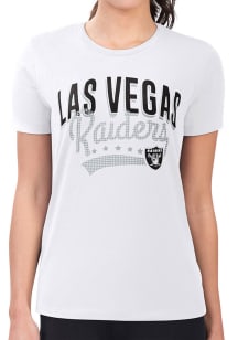 4Her Las Vegas Raiders Womens White Filigree Fitted Short Sleeve T-Shirt