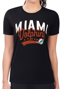 4Her Miami Dolphins Womens  Filigree Fitted Short Sleeve T-Shirt