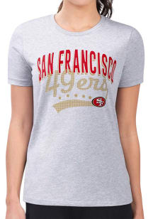 4Her San Francisco 49ers Womens Grey Filigree Fitted Short Sleeve T-Shirt