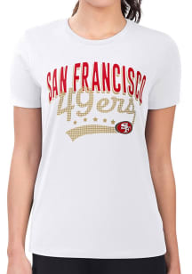 4Her San Francisco 49ers Womens White Filigree Fitted Short Sleeve T-Shirt