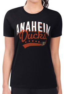 4Her Anaheim Ducks Womens Black Filigree Fitted Design Short Sleeve T-Shirt