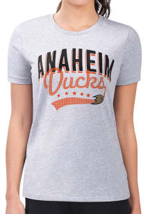 4Her Anaheim Ducks Womens Grey Filigree Fitted Short Sleeve T-Shirt