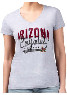 4Her Arizona Coyotes Womens Grey Filigree Fitted Short Sleeve T-Shirt