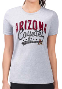 4Her Arizona Coyotes Womens Grey Filigree Fitted Design Short Sleeve T-Shirt