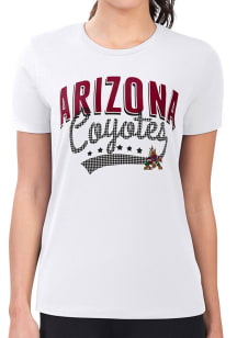 4Her Arizona Coyotes Womens White Filigree Fitted Design Short Sleeve T-Shirt