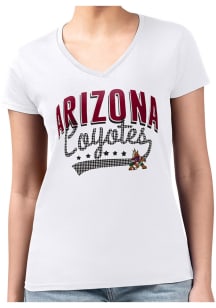 4Her Arizona Coyotes Womens White Filigree Fitted Short Sleeve T-Shirt