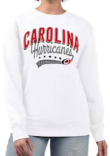 4Her Carolina Hurricanes Womens White Filigree Crew Sweatshirt
