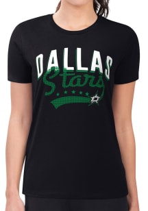 4Her Dallas Stars Womens Black Filigree Fitted Short Sleeve T-Shirt