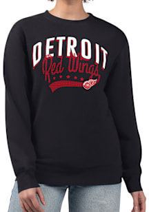 4Her Detroit Red Wings Womens Black Filigree Crew Sweatshirt
