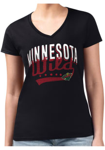 4Her Minnesota Wild Womens  Filigree Fitted Design Short Sleeve T-Shirt