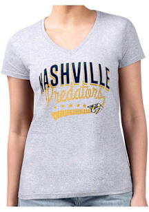 4Her Nashville Predators Womens Grey Filigree Fitted Short Sleeve T-Shirt